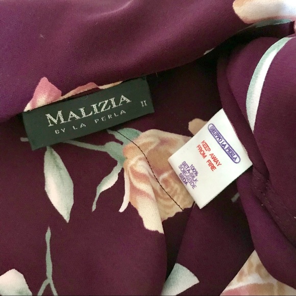 Authentic vintage la perla silk floral tie front blouse and pants 2 piece SET - Picture 6 of 8